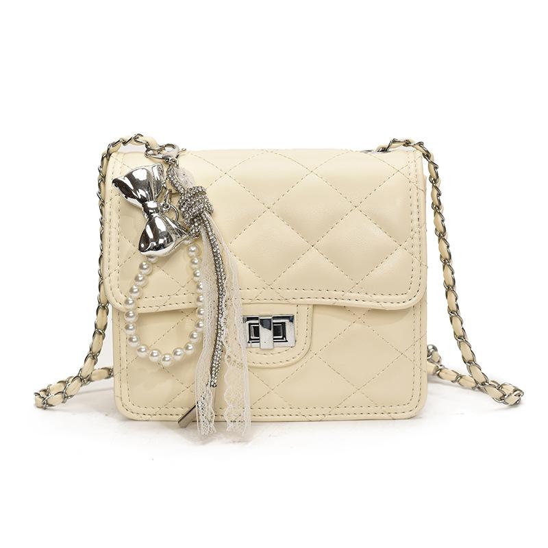 

Маленькая квадратная сумка Женская новая модная сумка через плечо Универсальная повседневная сумка-мессенджер no pendant белый