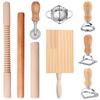 9-Pc Pasta Making Kit: Ravioli Stamp, Rolling Pin, Gnocchi Board, Dough Cutter, Dumpling Maker – Compatible with All Pasta Lovers