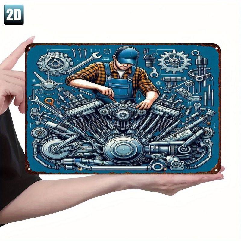 Automotive Metal Decorative Painting: Gifts for Car Lovers Garage Home Style