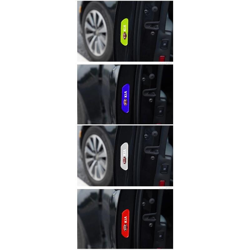 4PCS Car Door Reflective Sticker Night Light Warning Decal Chr For KIA Ceed Rio Sportage R K2 K3 K4 K5 K6 Soul Opeima Ceed Sorento Cerato