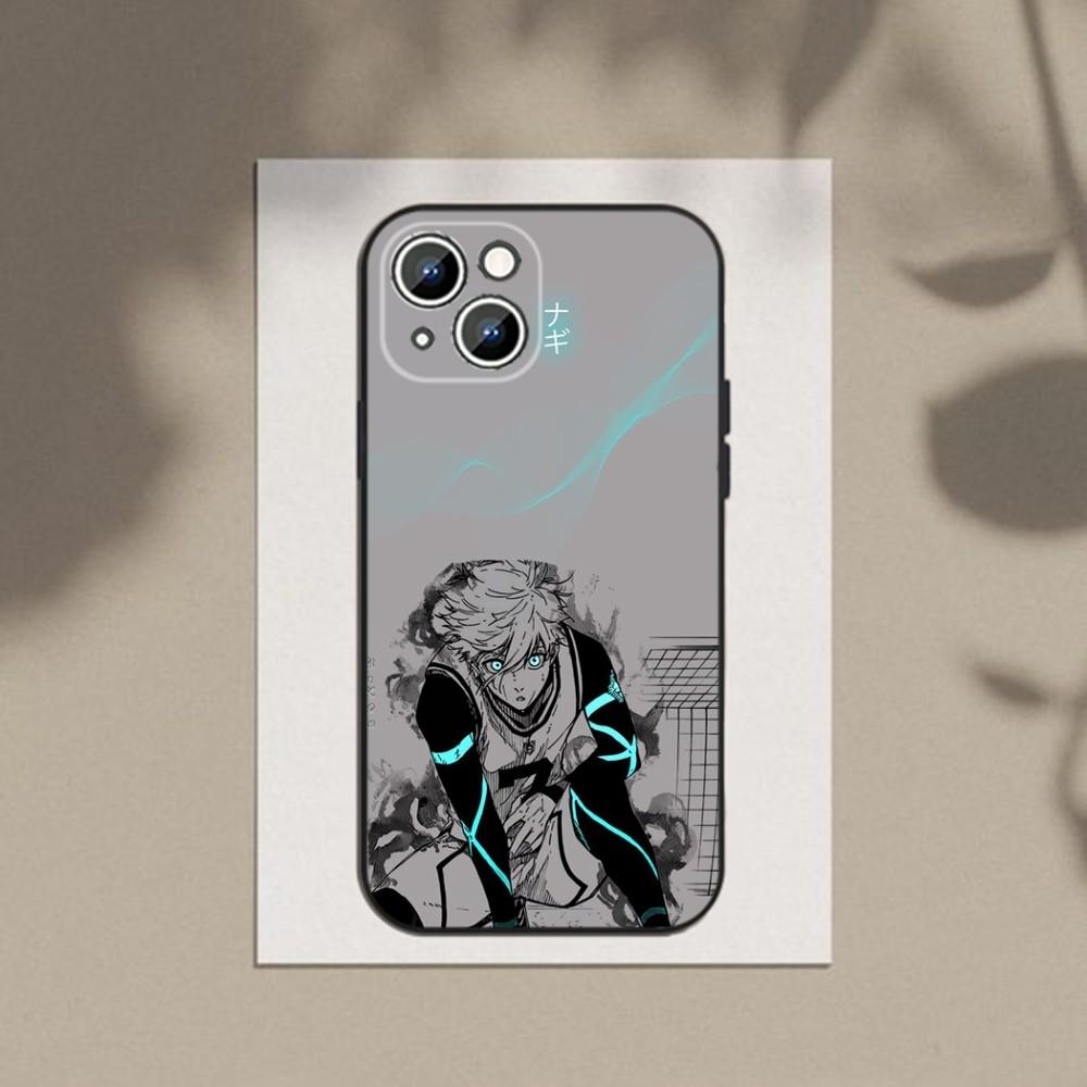 Anime B-Blau L-Lock Handyhülle Für Apple iPhone 15,14,13,12,11,XS,XR,X,8,7,Pro,Max,Plus,mini Silikon Schwarze Hülle