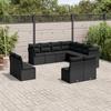 VidaXL Garden Lounge Set 11 Pcs with Cushions Black Braided Resin 3217815