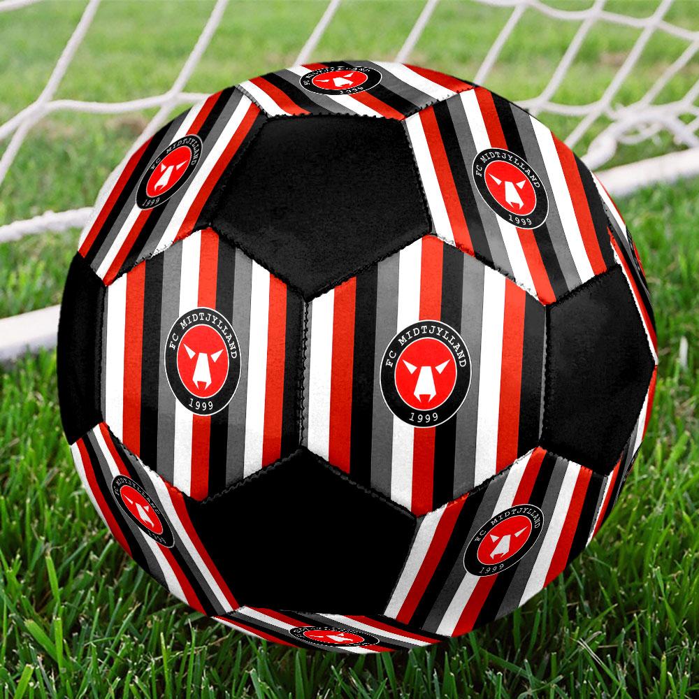 1PC Midtjylland POSTER Size 5 Soccer Ball PrahaIndoor Soccer Ball Colorful All Ages Machine Stitched PVC Competition Ready Durable High-Bounce