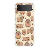 Cartoon Capybara Hard PC Phone Case For Samsung Galaxy Z Flip 5 4 3 Transparent Cover For Galaxy Z Flip 6 Foldable Shockproof