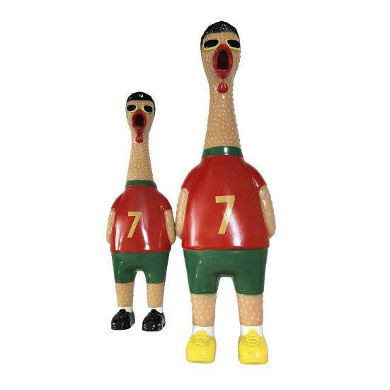 1/2Pcs Football Theme Screaming Chicken Toy, Stress Relief Cartoon Football Star Chick Squeeze Toy, Game Day Cheer Gift for Soccer Fans