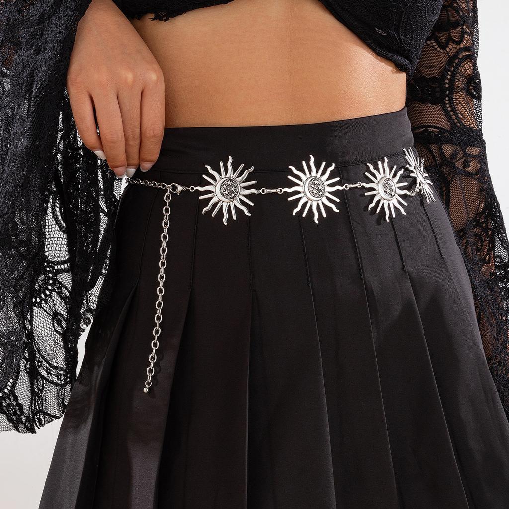Halloween Dark Cross Skeleton Waist Chain Body Chain Star Sunflower Body Chain Female