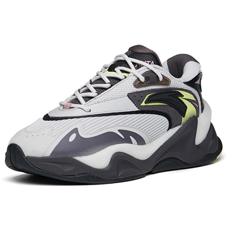 New Anta Pulse Life Collection Cushioning, Slip Resistant, And Abrasion Resistant Low Top Chunky Sneakers Men's Gray 112148833R-4