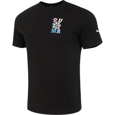 Breathable Casual Round Neck Short Sleeve T-Shirt Unisex Tops Black 536768-01