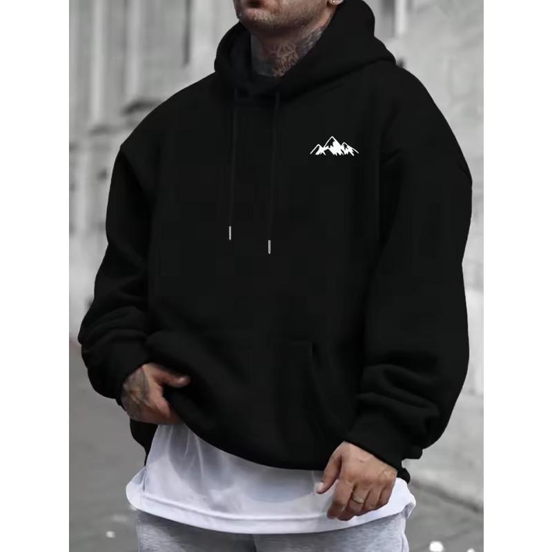 Men'S Casual Pink Hoodie with Fleece Lining Stylish Graphic Long Sleeve Regular Fit Casual Wear Hoodie Front Blend Hoodie