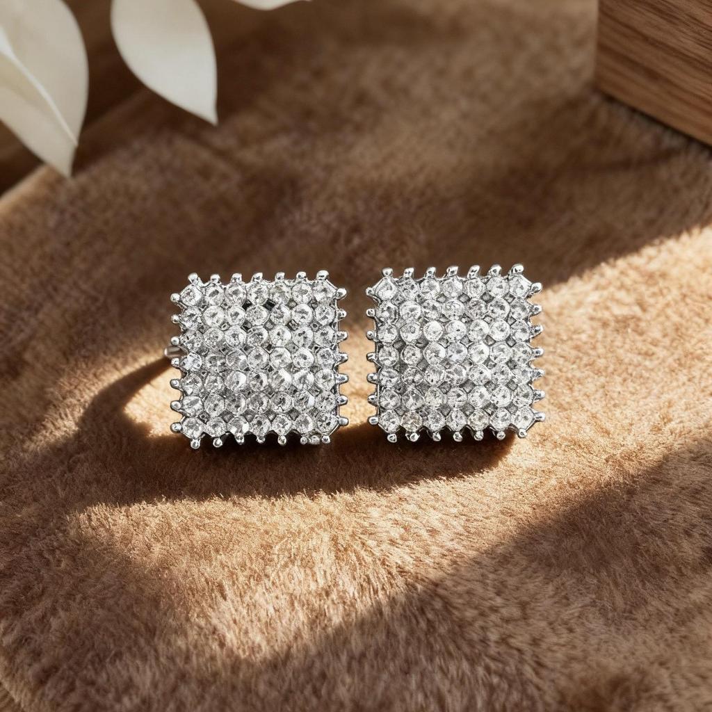 Geometrische Diamant-Steckohrringe für Damen - Einfaches Mode-Statement