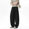 Pleated Linen Pants Men's Summer Thin Breathable Drape Straight Pants Teen Loose Trousers