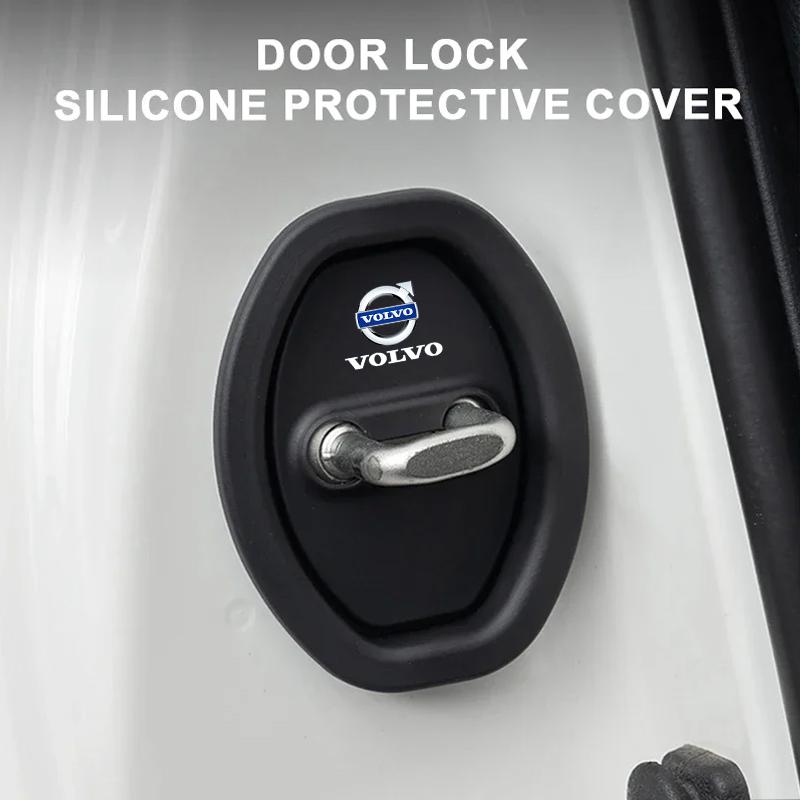 Car Door Mute Damping Cushion Silicone Door Lock Buckle Door Protective Cover For Volvo XC90 XC60 C30 T6 S60 C70 XC40 V40 XC70