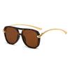 Retro Pilot Women's Sunglasses New Metal Oval Sunglasses Men's Luxury Sunglasses Fashion Outdoor Sunshade Large Frame Sunglasses
