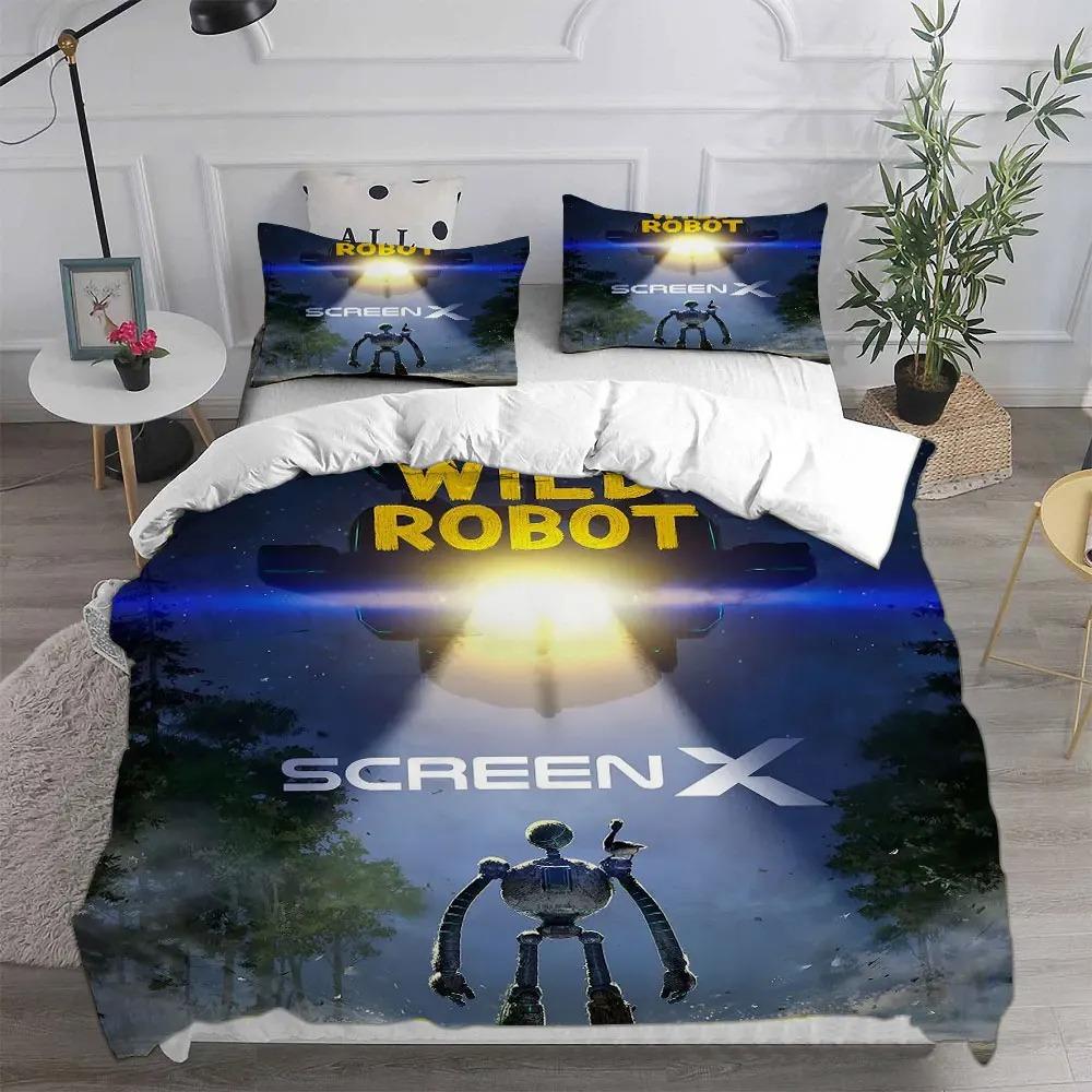 Duvet Cover The Wild Robot 3D Exquisite Cartoon Rozzum Digital Print Bedding Set Comforter Bed Youth Home Decor Kids Boys Gift