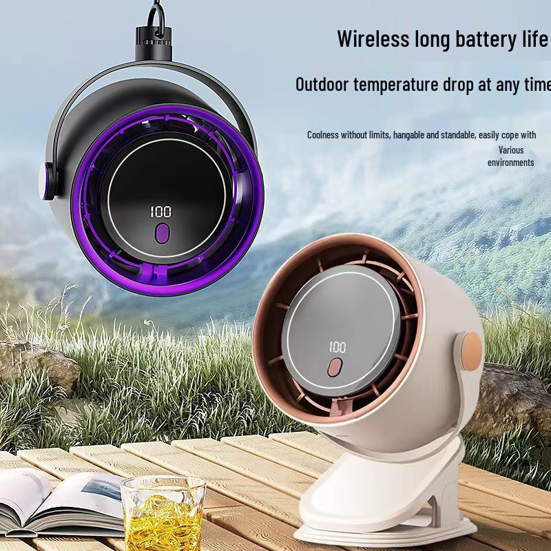 Wall-Mounted Digital Clip Fan with Timer, 100 Speed Settings, USB, Desktop and Household Use