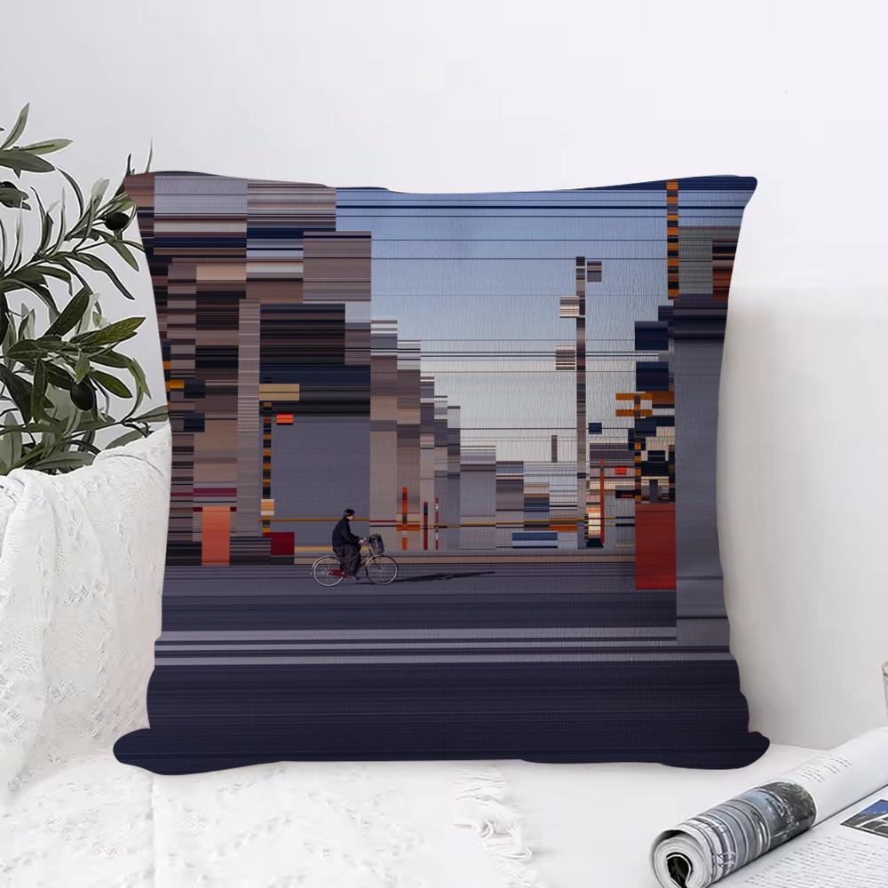 

W-World Premium Printing Pillow Case Square Pillow Bedroom Sofa Leisure Comfort Cushion Living Room Home Decoration 12x12Inch