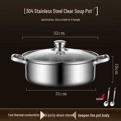 ZISIZ 304 Edelstahl geteilter Hot Pot