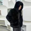 Autumn and Winter New Men's Imitation Fox Fur Hooded Jacket Fashion Temperament Casual Fur Coat Thickened Top