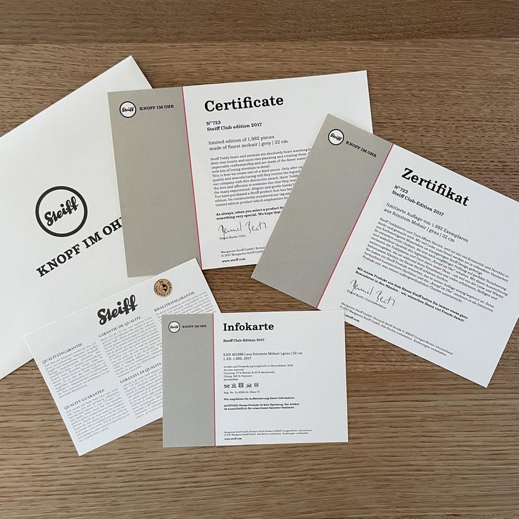 [USED] Steiff 2017 Steiff Club 25th Anniversary Teddy Bear EAN421396