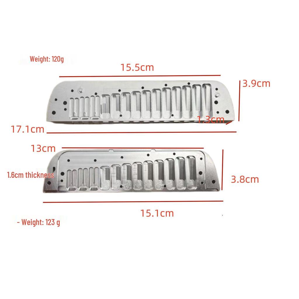 Modified Chromatic Harmonica LAI257/255 Silver Aluminum