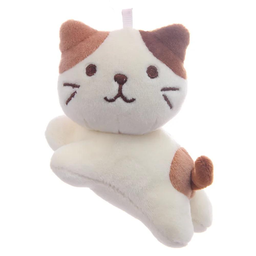 

Cartoon cute Six-color tilt head lying plush toy Cat Kitten doll backpack pendant decoration Christmas Halloween gift preferred 12cm жовтий