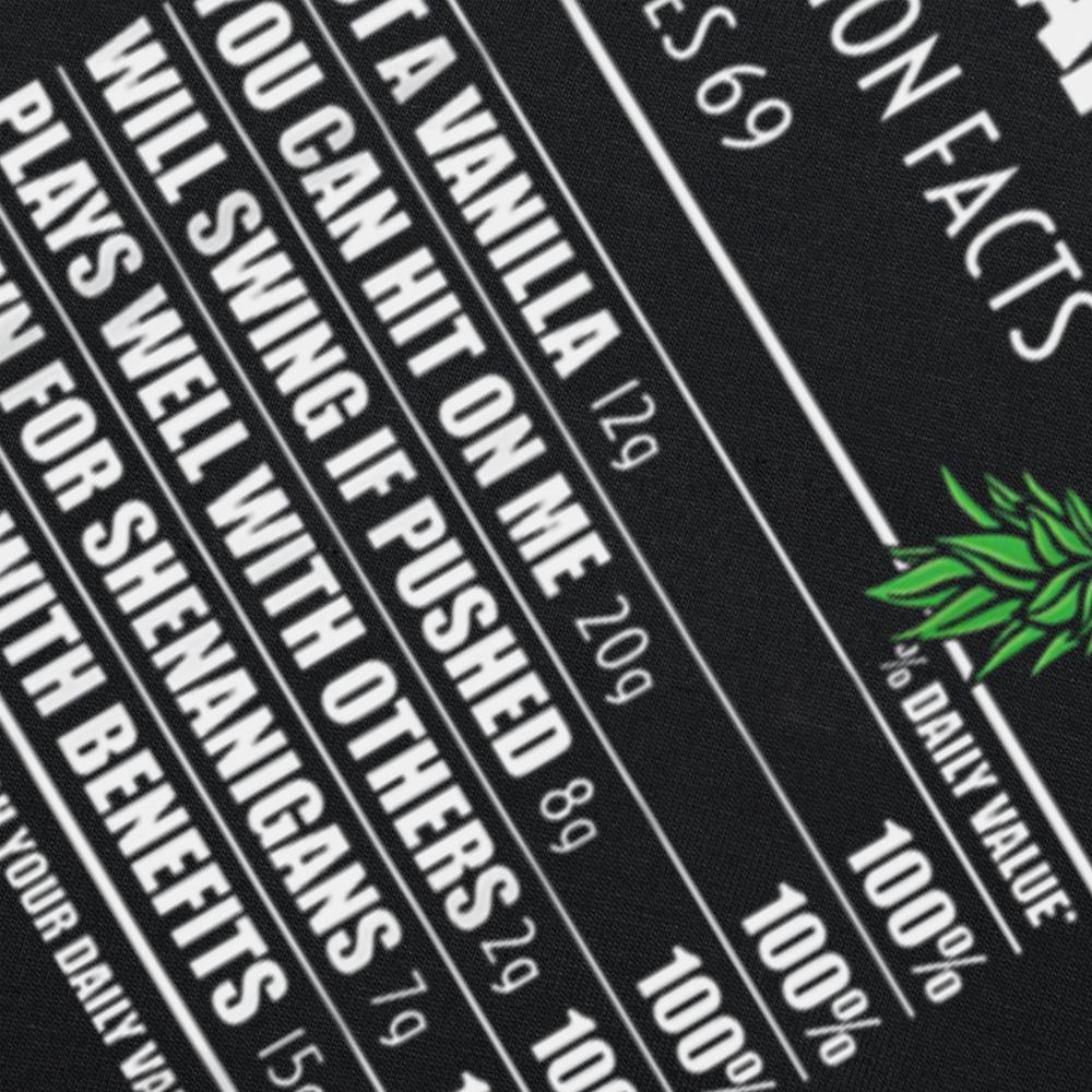 Funny Upside Down Pineapple Nutrition Facts Swinger Graphic T Shirts Cotton Humor  Tee Shirt Short Sleeve Unisex Loose Clothing