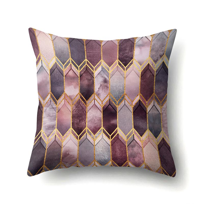 Polyester Pillow Case Decorative Geometric Home Printed Pillow Case Waist Cushion Cover Car Cushion Head Cushion Cover