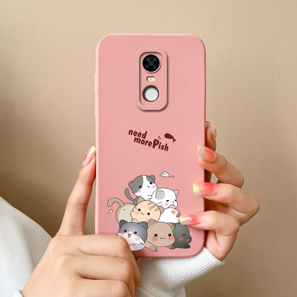 For Redmi Note 7S 9S 10S 7 8 9 10 9T 10T K80 Pro Max Plus Phone Casing Lovely Kitten Owl Pattern Square Liquid Silicone Protection Case For Redmi Capa