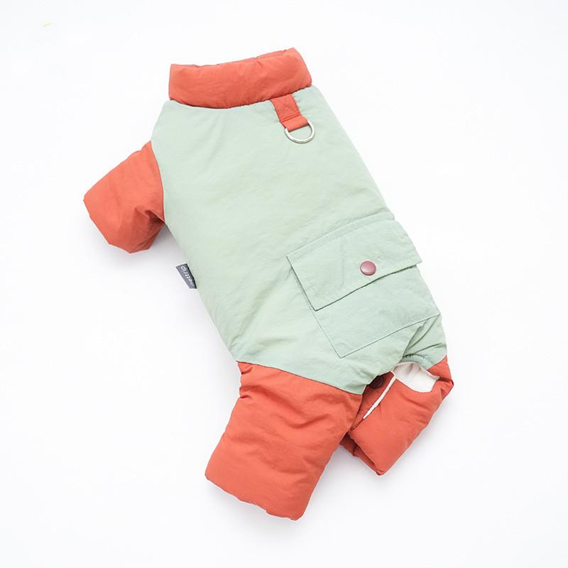 

Four Leg Warm Dog Clothing Jumpsuit Winter Pet Clothes Coat Pomeranian Poodle Bichon Schnauzer Puppy Small Dog Costume Apparel S зелений