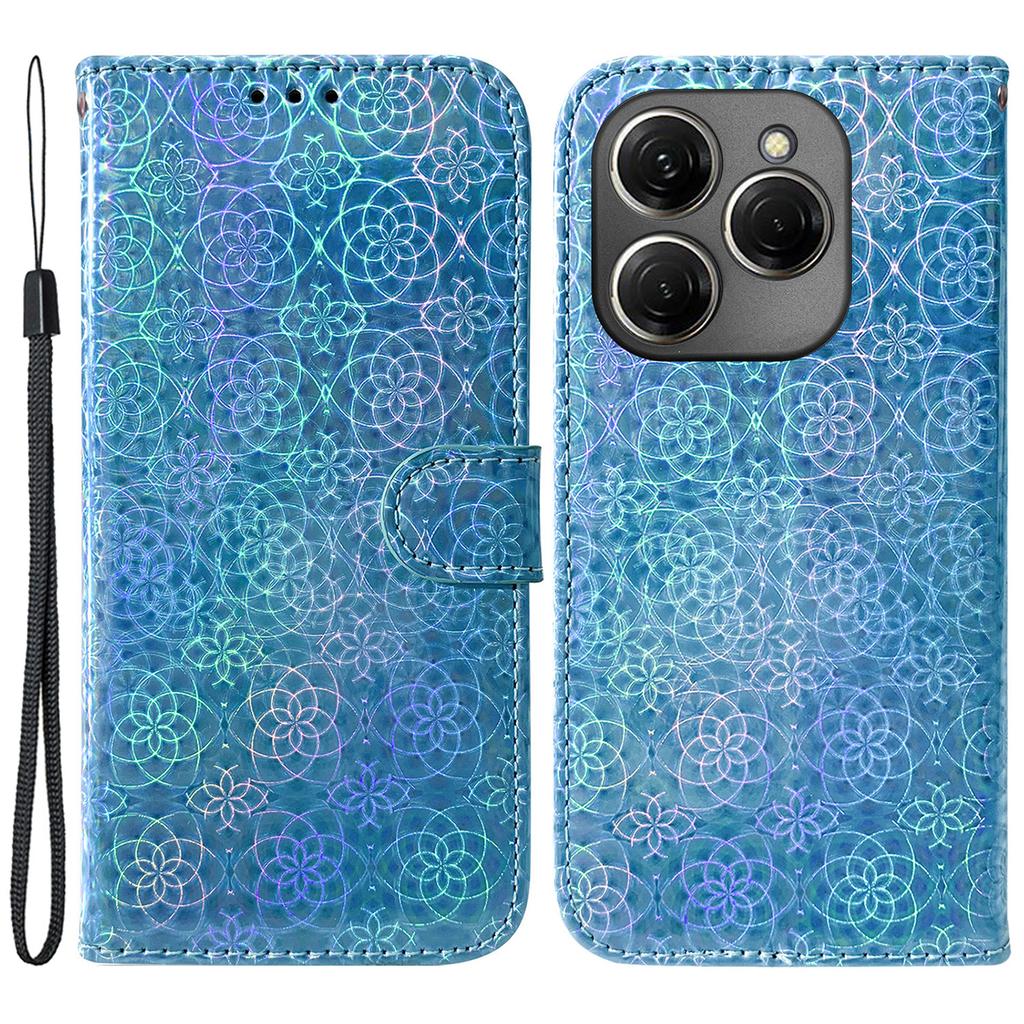 For TECNO Spark 20 Pro Phone Case Dazzling Flower Card Slots Leather Cover