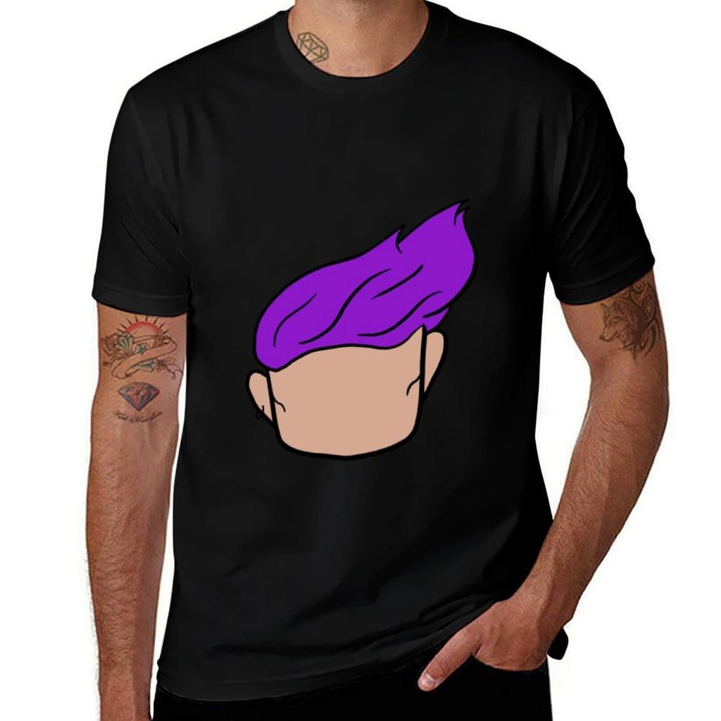 Purple Hair Tshirt Creative Graphic Tee Shirt