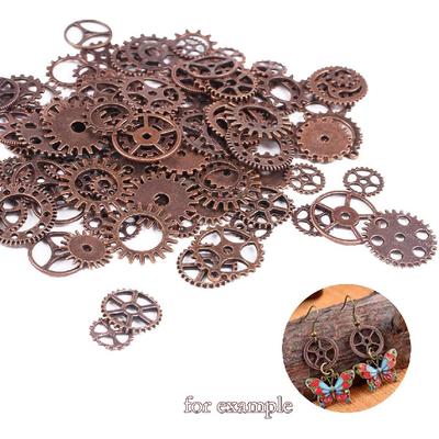 BIHRTC 100 Gramm Antik Rotkupfer Metall Skelett Steampunk Uhr Zahnradsatz Steampunk Zahnrad Charms Anhänger Uhr Rad Zahnrad Basteln Schmuck