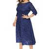 Taglie forti Xl-6xl Abito da sera popolare di nuova moda Lunghezza media Abiti da donna in pizzo cavo Rosso Bianco Nero Blu Verde Abiti