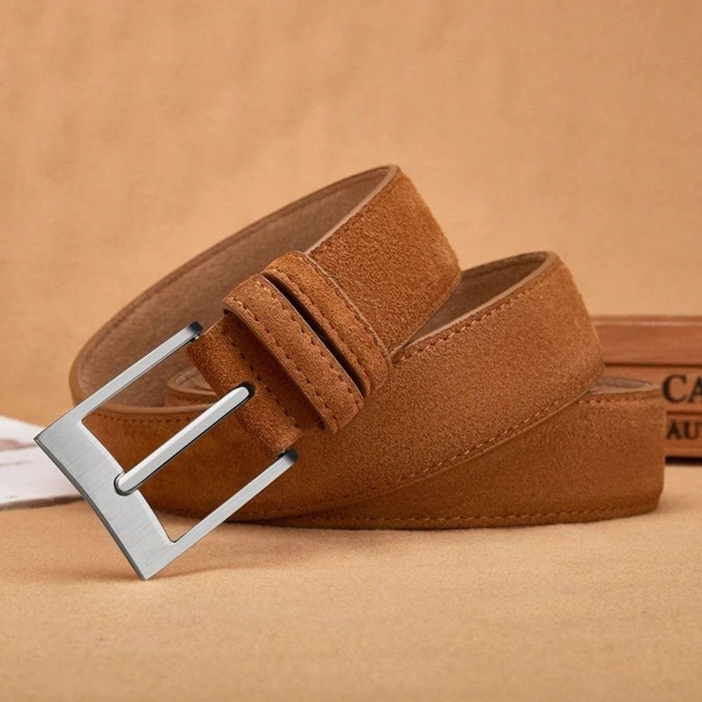Luxury Design Suede Wide Belt Maillard Business Waist Strap Fashion Pin Buckle Waistband Men Women