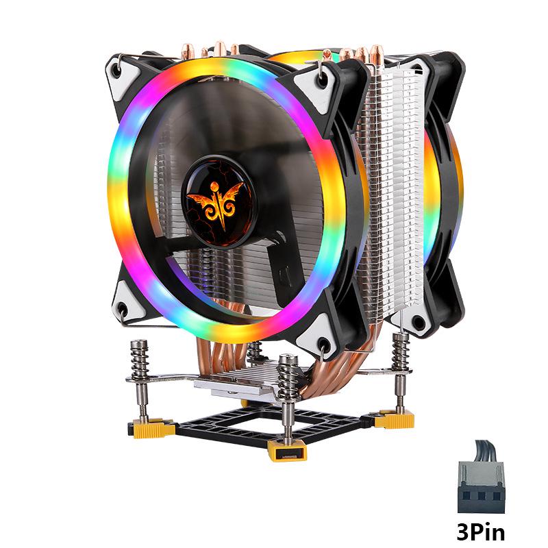 12th Gen Silent CPU Cooler: 12CM Tower with 4 Copper Pipes, Multi-Platform Compatibility for 1700 Pin & 115X/1366, 4-Pin Desktop