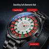 Luminous Waterproof Men's Steel Watch with Czech Leopard Design