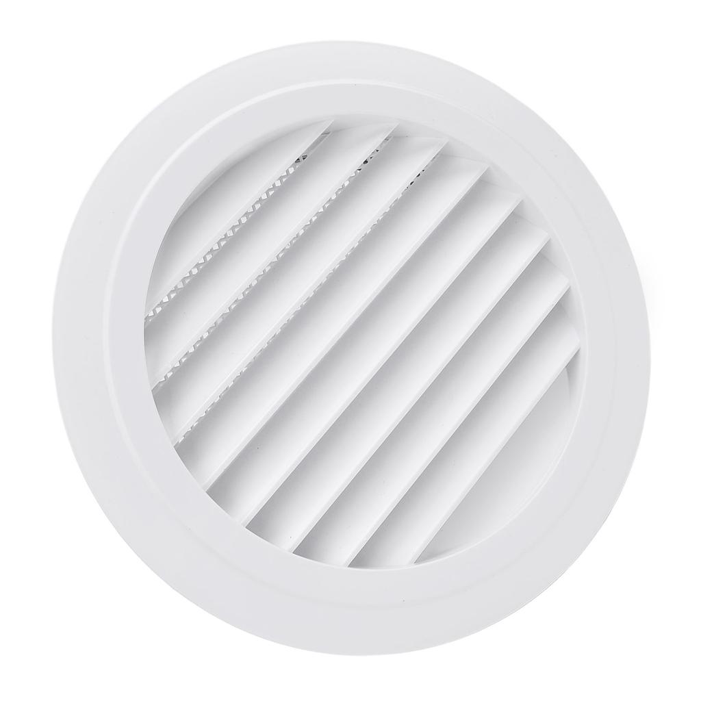 Capac Ventilare Rotund 200mm Plastic ABS Alb Grilă de Ventilare cu Lame Înclinate pentru Baie Bucătărie Birou