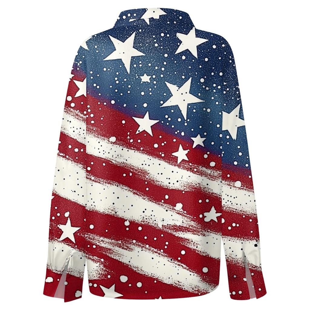 Dámská košile halenka s potiskem tlačítka s dlouhým rukávem ležérní základní košilový límec s běžným topem