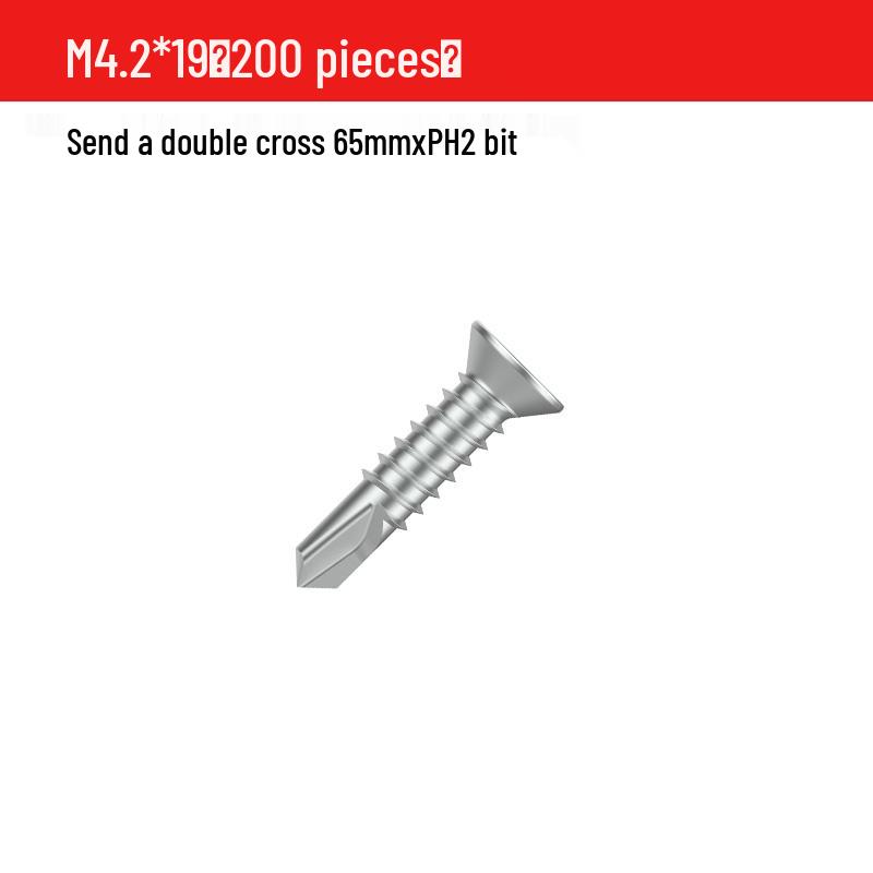 M4.2 Phillips Countersunk Self-Drilling Flat Head Galvanized Steel Screw for Metal and Tile