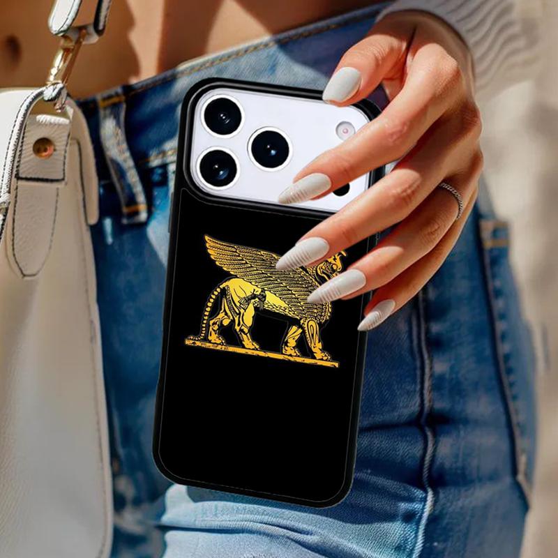 Lamassu Assyrian Winged Lion Phone Case For iPhone 17 Air 14 15 13 12 Max Cover For Apple 14 15 16 16e 11 Pro Max Plus Coque