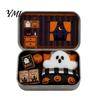 Halloween Decor Mini Ghost Tin Box Set, Little Pocket Cute In A Box, Tiered Tray Display Accessory Miniature Scene Spooky Desktop Decor, Gifts