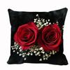 Black Pillowcase Red Roses For Living Room Bedroom Office Car Sofa Decor No Insert 18X18 Inch