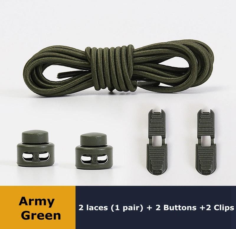 No Tie Shoe Laces Suitable for All Shoes Round Spring Lock Elastic Shoelaces Quick Wear in 1 Second Hiking Sports Lazy Shoelace