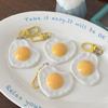 Love Shape Fried Eggs Key Chain Resin Heart Egg Doll Pendant Poached Egg Pendant Keyring  Girls