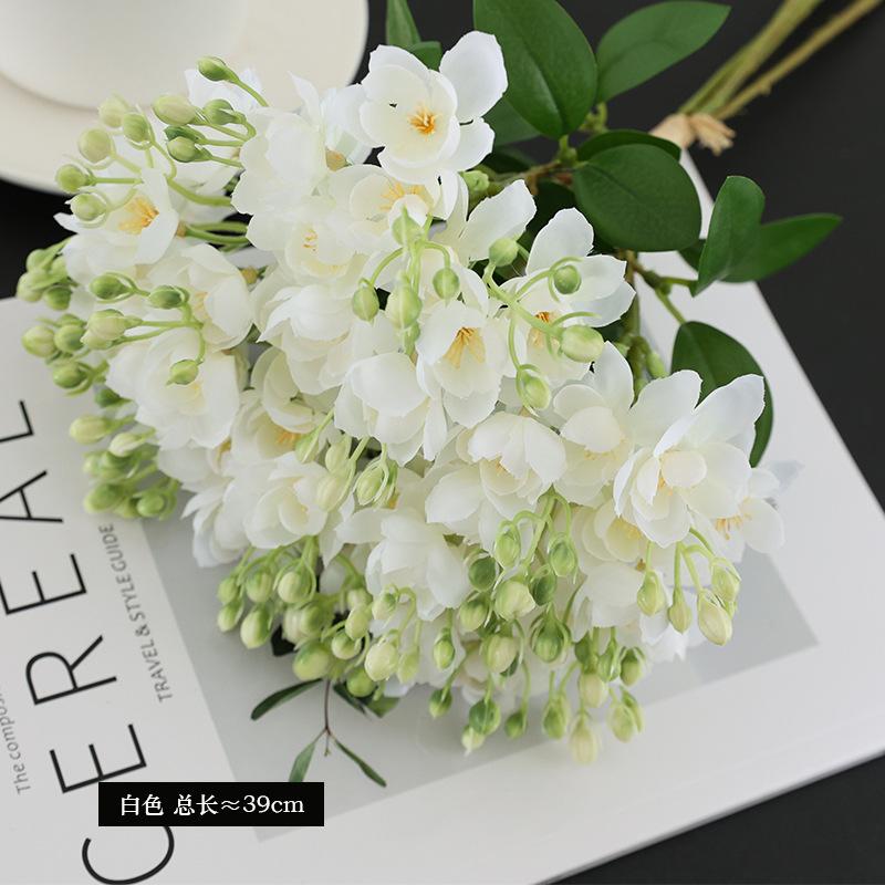 

Wedding bouquet road lead flower wall plant wall fake flower handbook 5 fork jasmine flower белый