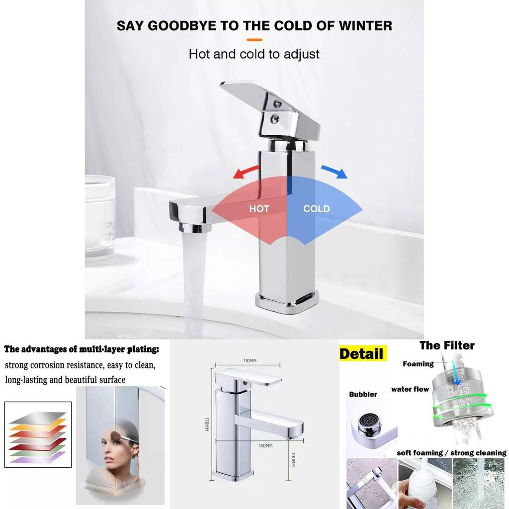 Versatile Black Basin Faucet For Hot And Cold Water Modern Design For Home Bathrooms