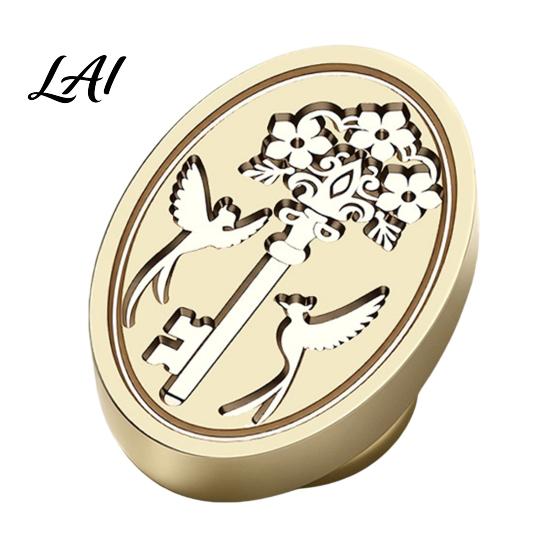 Gift Wrapping Wax Stamp Brass Seal Head Vintage Key Pattern Embossed Sealing Decorative Head for Envelope Journal Packaging Invitation Crafting