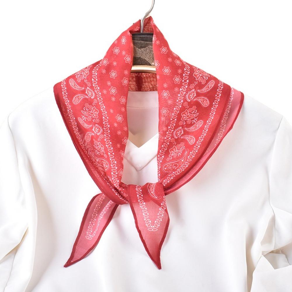 Versatile Women Girls Hijab Wraps Cashew Print Hair Ribbons Headbands Retro Leopard Headscarf
