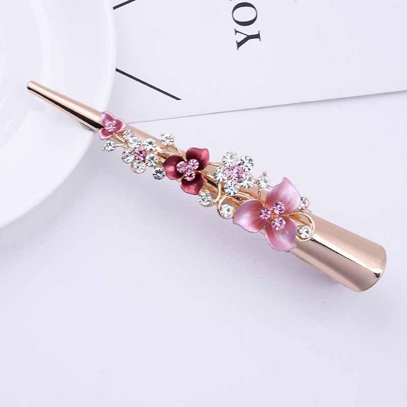 Headgear Spring And Summer High-End Hairpin, Women'S Adult Hairpin Alloy Paint Summer Disc Hair Ponytail Horn Clip