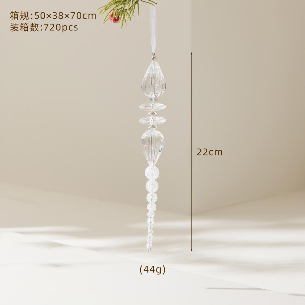 Metal Transparent Acrylic Christmas Ornament String Pendant for Tree Decoration, Festive Dress Hanging Decor with Crystal Effect